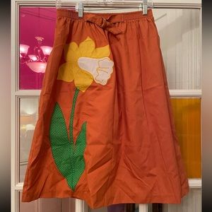 Vintage 70s Appliqué Daffodil Skirt